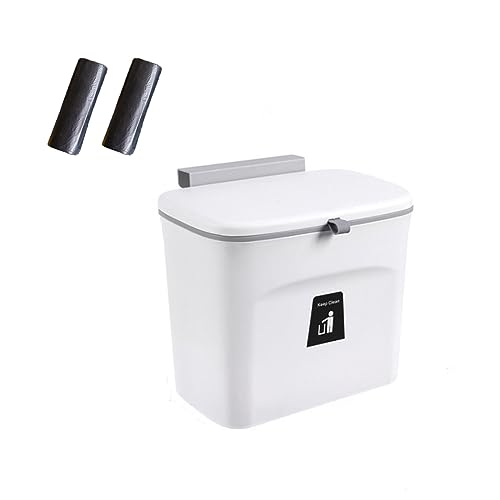 Bote De Basura Para Colgar En La Puerta De La Alacena De Cocina, Con Tapa, 7 Litros, Pequeño, Para...