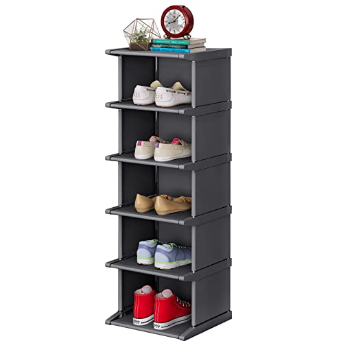 Zapatero de 6 Niveles Vertical,Estante de Zapatos Armable,Alto Organizador de Almacenamiento de...