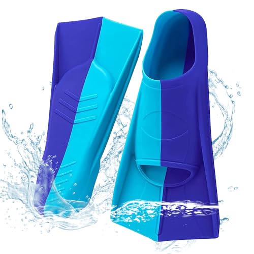 DOTOTO Aletas Natacion, Aletas Cortas Natacion de Entrenamiento para Nadar y bucear (Azul L(39-41))