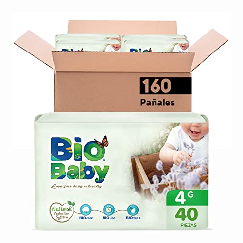 Bio Baby Pañal Bebé Bio Baby Talla 4 Grande 160 Pañales, color, 160 count, pack of/paquete de