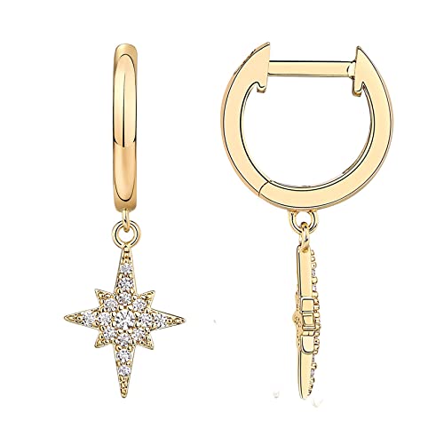 SOFIA MILANI - Pendientes Para Mujeres En Plata De Ley 925 - Chapados En Oro Y Con Circonitas - Pendiente Colgante De Óvalo Curvo - E3099