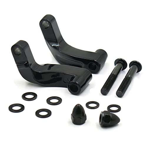 SMT- Adaptador de montaje de espejos de aleación de aluminio negro compatible con Harley Fat Bob...