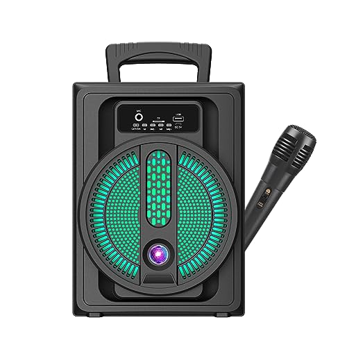 LINK BITS Bocina Bluetooth Altavoces Inalámbricos con Micrófono Luz LED RGB Soporte USB/Micro...