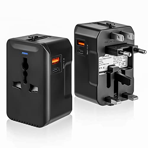 HEEDU Adaptador de Viaje Internacional, Cargador de Viaje con Puerto Tipo C y USB, para Europa Unido...