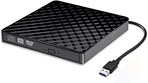 Grabadora CD/DVD Lector Portátil, Grabadora CD/DVD Externa USB 3.0, Unidad Óptica Externa de...