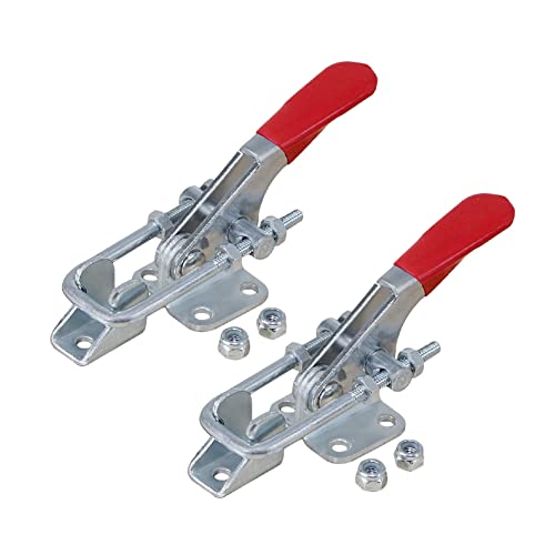 POWERTEC 20310-P2 Abrazadera de palanca de acción de pestillo con tornillo en U roscado y agarre de...