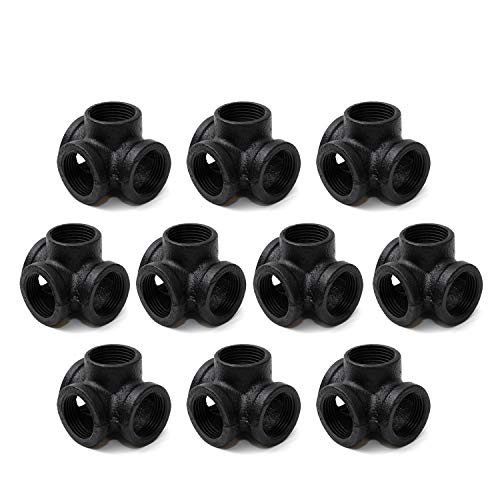Home TZH - playera de 4 vías pintada en negro de 3/4 pulgadas, paquete de 10 tubos de hierro...