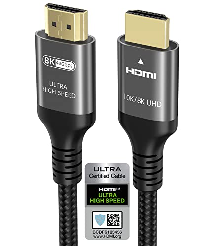 Ubluker 10k 8k 4k HDMI 2.1 Cable 0,5M, Certificado Ultra Alta Velocidad HDMI Cable 4k 120Hz 144Hz 8k...