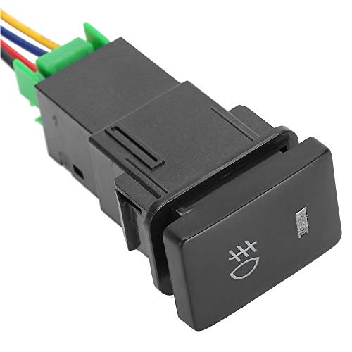 Interruptor de Botón Pulsador, 12V Interruptor de Botón Pulsador de 4 Polos para Toyota con Luz...