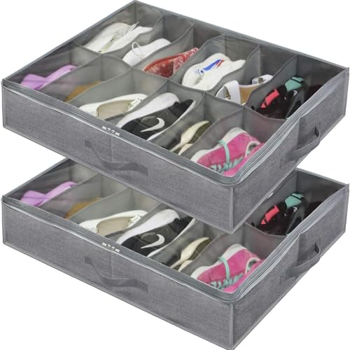 Organizador de Zapatos Debajo De la Cama 2 pcs,Caja De Almacenamiento De Zapatos Debajo De La...