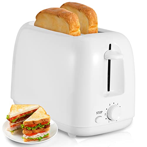 Tostador de Pan TYC, Ultra Toaster Compacto Inox 6 Niveles de Tostado, Paro Automático（White）