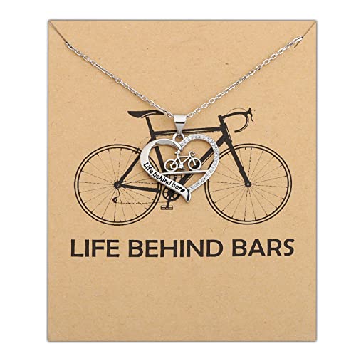 Collar de bicicleta, joyería de bicicleta, vida detrás de las barras, collar de vida detrás de...