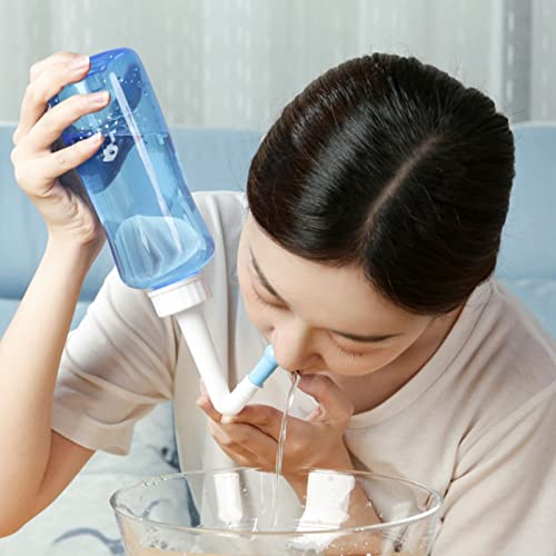 Botella de Enjuague Nasal Neti Pot, Botella de Lavado Nasal de 500 Ml, Solución de Lavado Nasal...