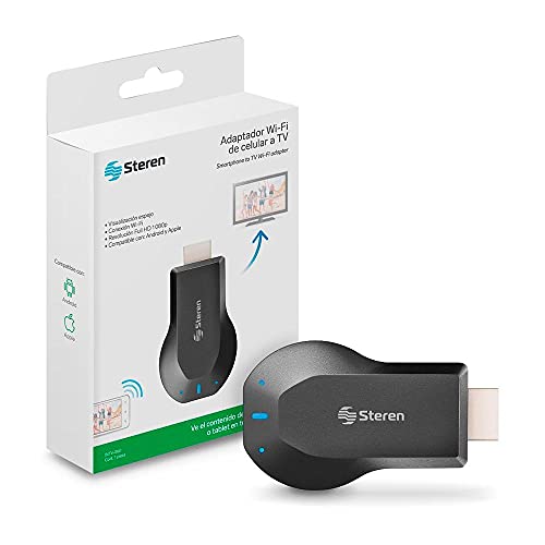 Steren INTV-060 Adaptador Wi-Fi espejo de celular a TV, resolución Full HD 1080p, compatible com...