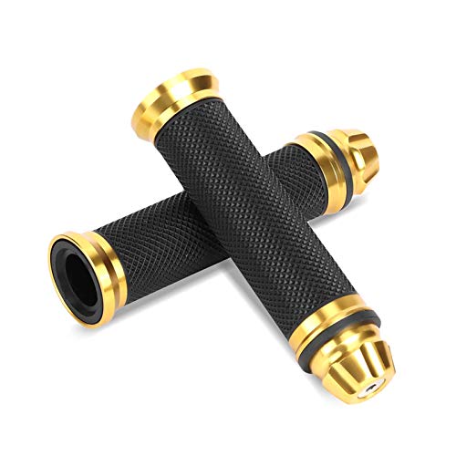 Puños Moto Universal, Empuñaduras Moto Antideslizante Aluminio CNC para Manillar de Bicicleta...
