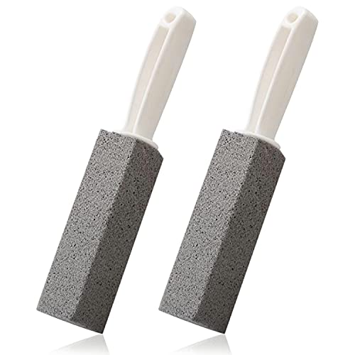 MEISO 2 Cepillos de Limpieza para inodoros con Mango, escobilla de baño de Piedra pómez,...