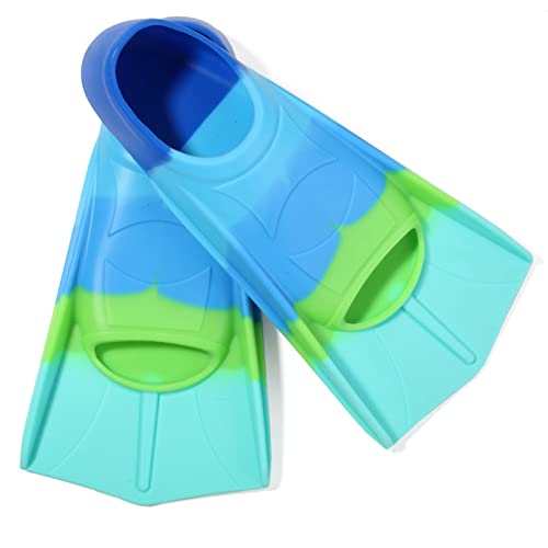 Junrife - Aletas de natación para niños, aletas de natación cortas para jóvenes, aletas de...