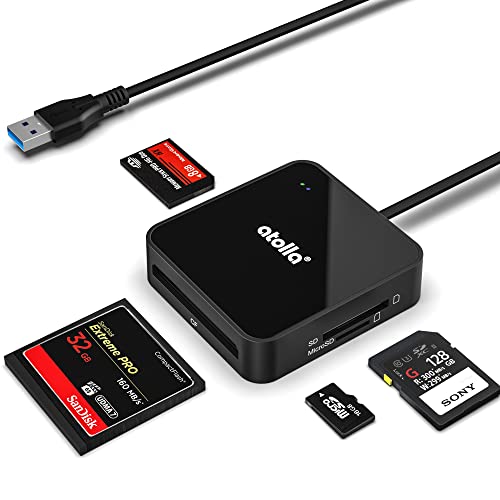 atolla 4 en 1 Lector de Tarjetas SD, Adaptador Múltiple Micro SD a 5Gbps SuperSpeed USB 3.0,...