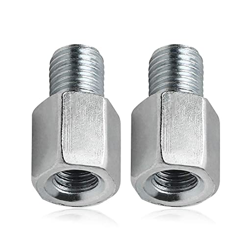 flypig 2pcs motocicleta Espejo Adaptadores Reductor de hilo 10 mm a 8 mm), color chapado en cromo