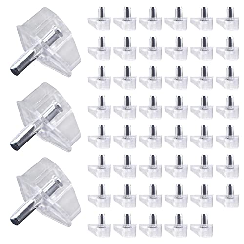 KASCLINO Clavos de soporte para estante, 50 piezas de plástico transparente para estante de...