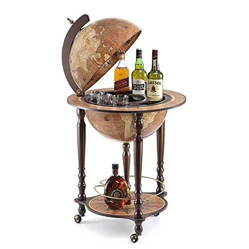 Zoffoli, auténtico y original globo terráqueo Bar DA VINCI RUST, madera de haya, marrón óxido,...