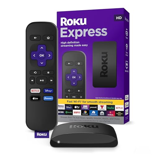 ROKU - Dispositivo de transmisión HD Express (Nuevo, 2022) con Cable HDMI de Alta Velocidad y...
