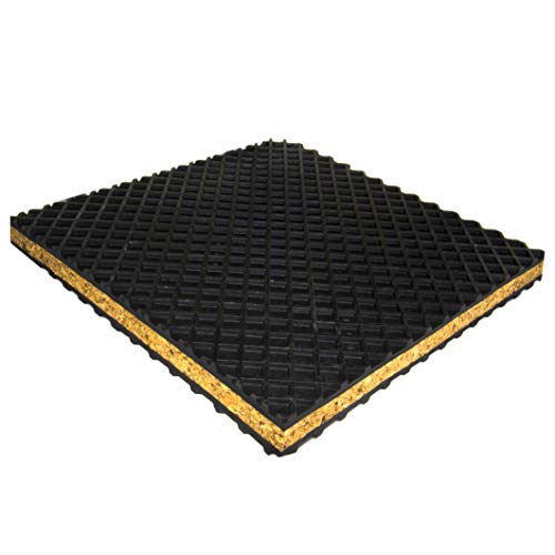 Placa Aislante de Vibración NEOCORK Negra, paquete de 1 pieza 12' x 12' x 1' (30cm x 30cm x 2.54cm)...