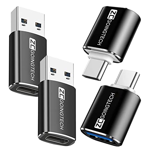 ZCGOINGTECH 2 Piezas Adaptador USB C a USB 3.0 5gbps +2 Piezas Adaptador USB a USB C, OTG...