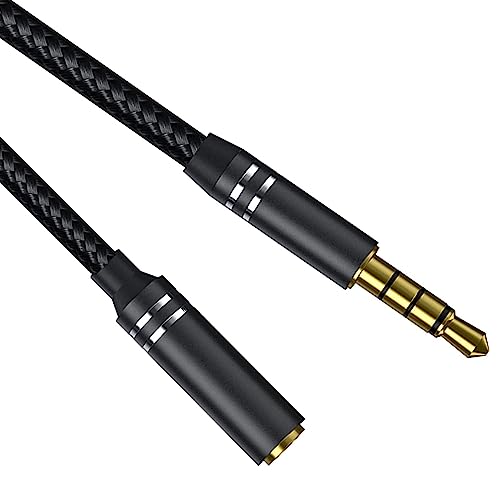 Cable Auxiliar 3.5mm, 1.2m Cable Audio Extensión Macho a Hembra, Extensión de Audífonos Estéreo...