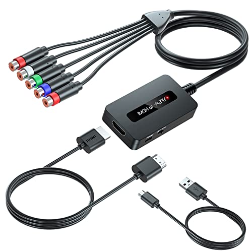 Cable convertidor de componente hembra a HDMI con HDMI y cables de componentes para PS2/NGC/Wii/Xbox...