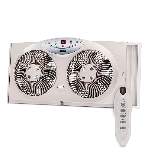 Bionaire Ventilador de Ventana Delgado con Controles manuales (BWF0502M-WM), Blanco, 2 Blades, 1