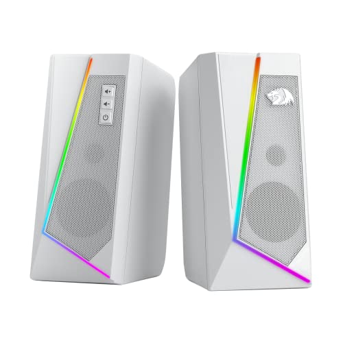 Redragon GS520 RGB - Altavoces de computadora, 2.0 canales para computadora con 6 modos LED...