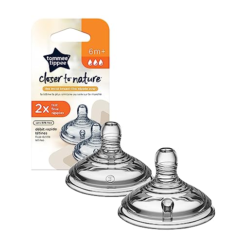 Tommee Tippee Closer to Nature Tetinas de Flujo Rápido, 2 Piezas