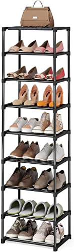 SPOWAY Zapatero de Metal de 9 Niveles, Estante de Zapatos para la Entrada para 14-18 Pares Zapateras...