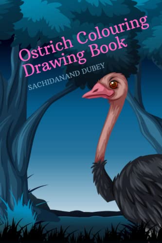 Cuaderno de dibujo para colorear avestruz para niños