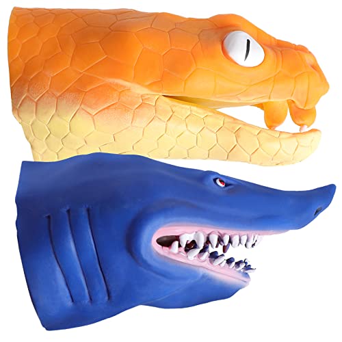 KOMBIUDA 2 Piezas Marioneta Títere De Dedo De Tiburón Juguete De Juego De rol De Animales Títere...