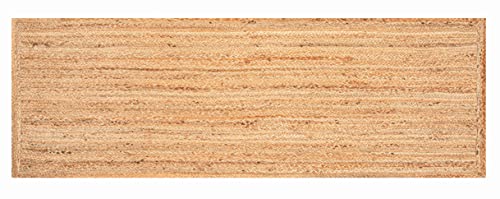 Alfombra trenzada de yute de 24 x 72 pulgadas (2 x 6 pies) – Alfombra natural reversible tejida a...
