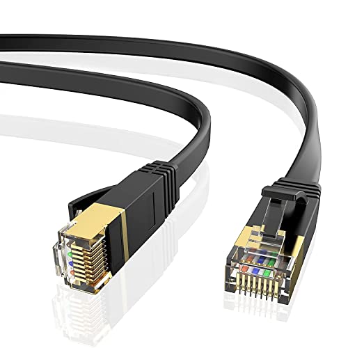 Cable Ethernet Cat7, 5M Cable de Red con Conector RJ45 (10 Gigabit, 600MHZ, Lan Cable Blindado) para...