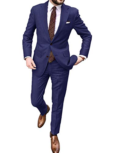 P&G Hombres Traje de Solapa con Muesca Dos Piezas Vestido de Dos Botones Fiesta de Bodas de Negocios