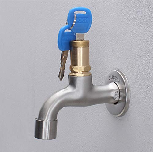 Grifos de jardín con cerradura que evitan el robo de agua y aseguran baberos al aire última...