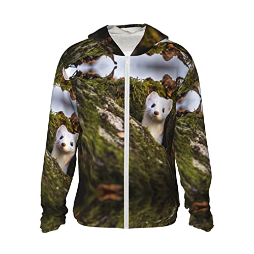 Sudadera con capucha de protección solar con estampado de Papá Noel de dibujos animados,...