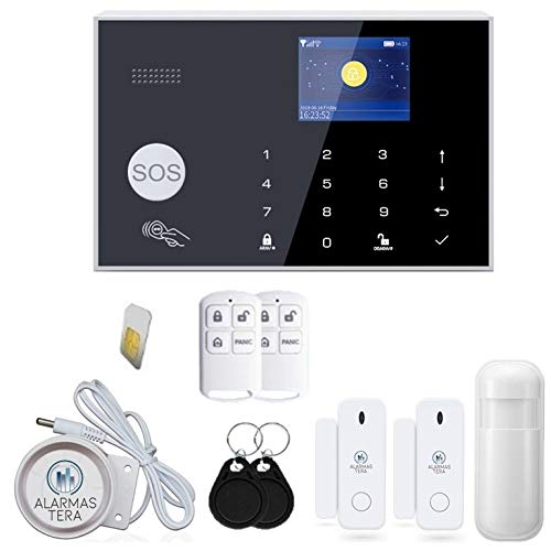 A20 Alarma Casa o Negocio WiFi gsm Celular App tuyasmart smartlife inalambrica 433mhz (Negro)