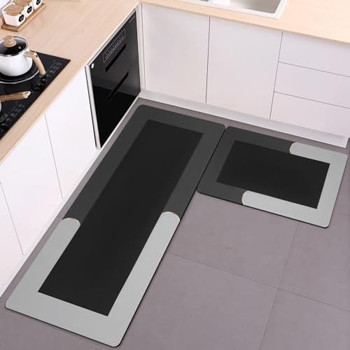 NEWHEY Tapete para Cocina Antifatiga Alfombra Absorbente de 2 Piezas, Antideslizante, Adecuado para...
