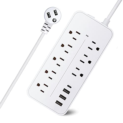 Regleta Multicontacto USB, EASYTAO Regleta de Alimentación, Enchufe/Conector Multiple, 1.2M...