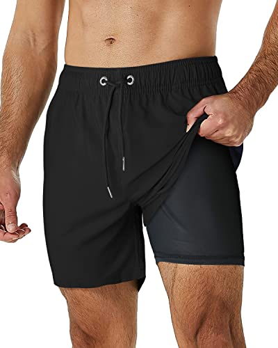 LECOONMX Traje de Baño Hombre 2 in 1 (2022 Nuevo Modelo) Bañador Trunks Shorts Derportivo para...