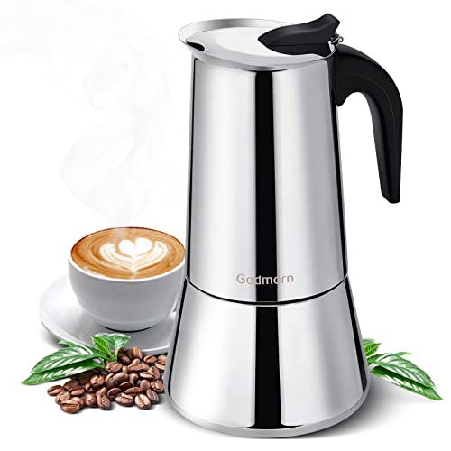Godmorn Stovetop cafetera de espresso, Moka Pot, Percolator Cafetera italiana, 600 ml/20 onzas/12...