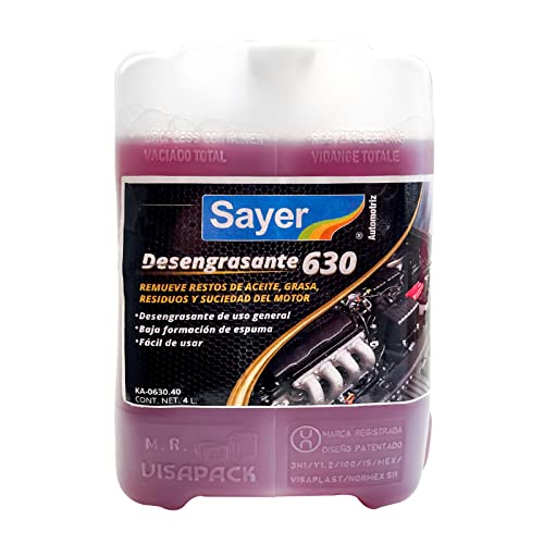 Sayer | Desengrasante para Motor; Remueve Aceite, Grasa, Residuos y Suciedad, 4L