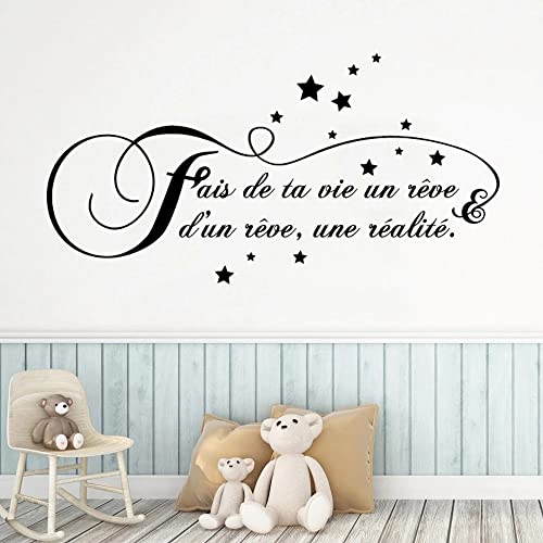 Etiquetas Engomadas De La Pared Fais De Ta Vie Onu Rêve Francés Citas Calcomanías De Dibujos...