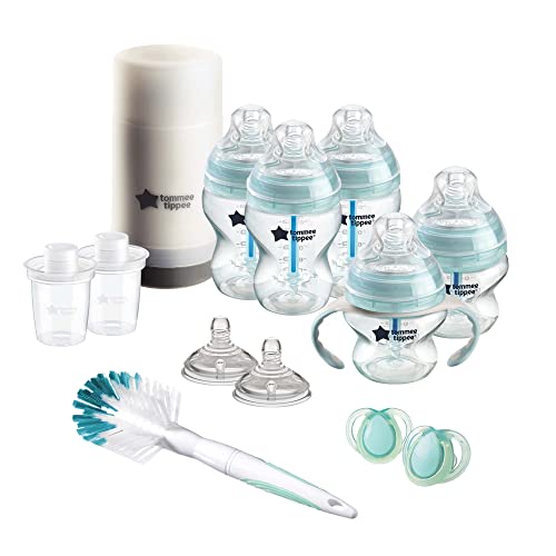 Tommee Tippee - Juego de biberón anticólico para bebé, juego completo y de regalo, color blanco,...