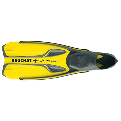 Aleta X-Voyager de Beuchat Calzante Cerrado para Snorkel y Buceo (Amarillo, 0-1)